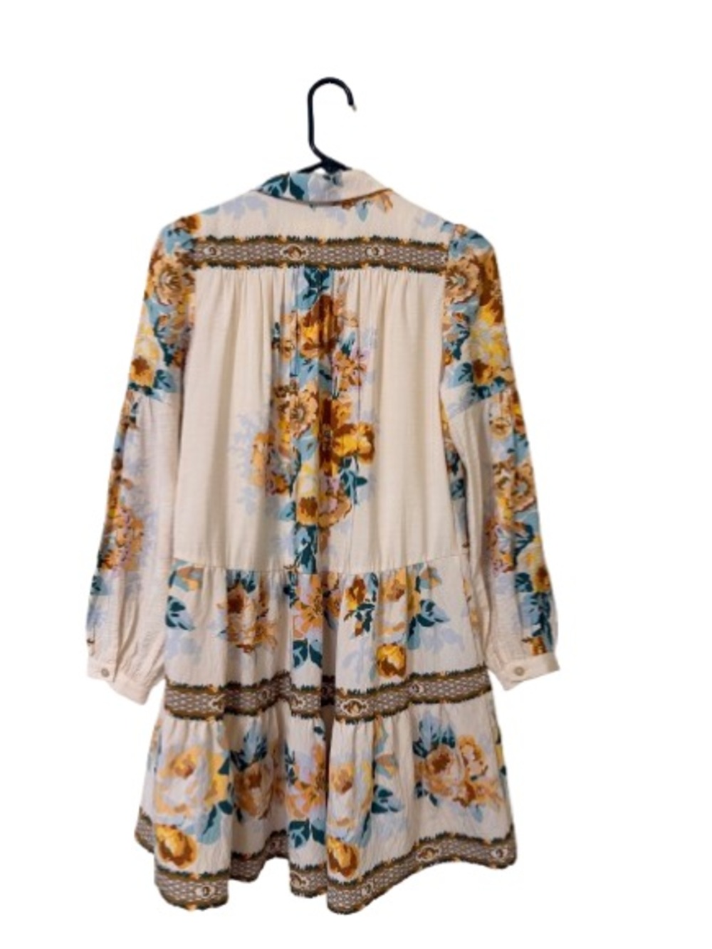 By Anthropologie Floral Tiered Mini Dress XS Boho Cottagecore Babydoll - Picture 3 of 8